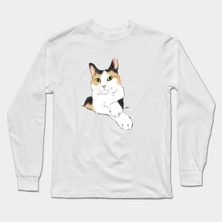 Calico Cat Portrait Long Sleeve T-Shirt